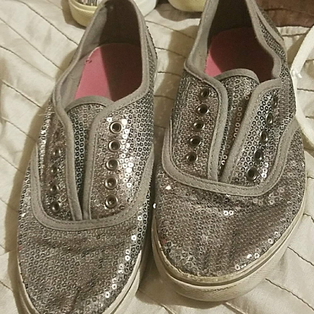 Sparkly silver shoes
